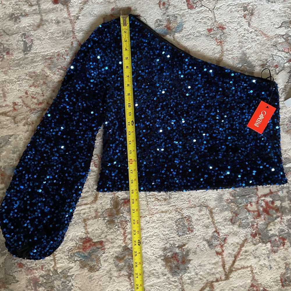 Intempo One-Shoulder Sequin Top - Picture 6 of 13